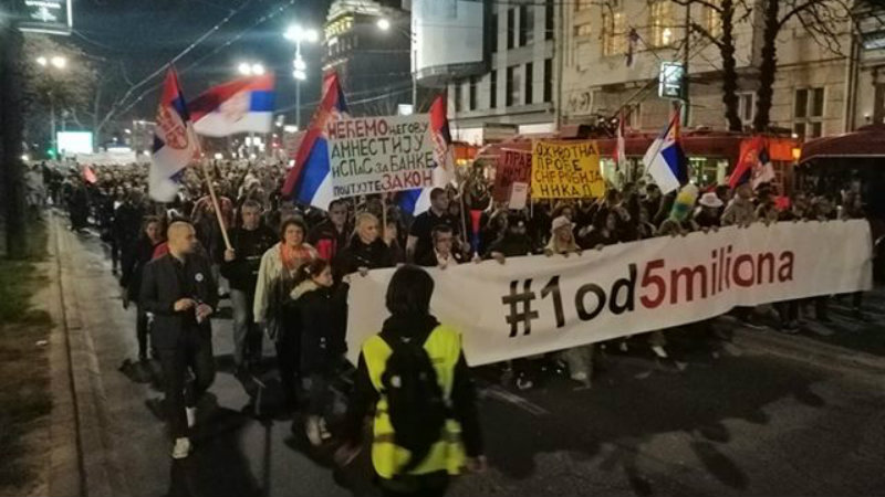 Završen protest 1 od 5 miliona, sledeće subote šetnja do Pinka (VIDEO) 2