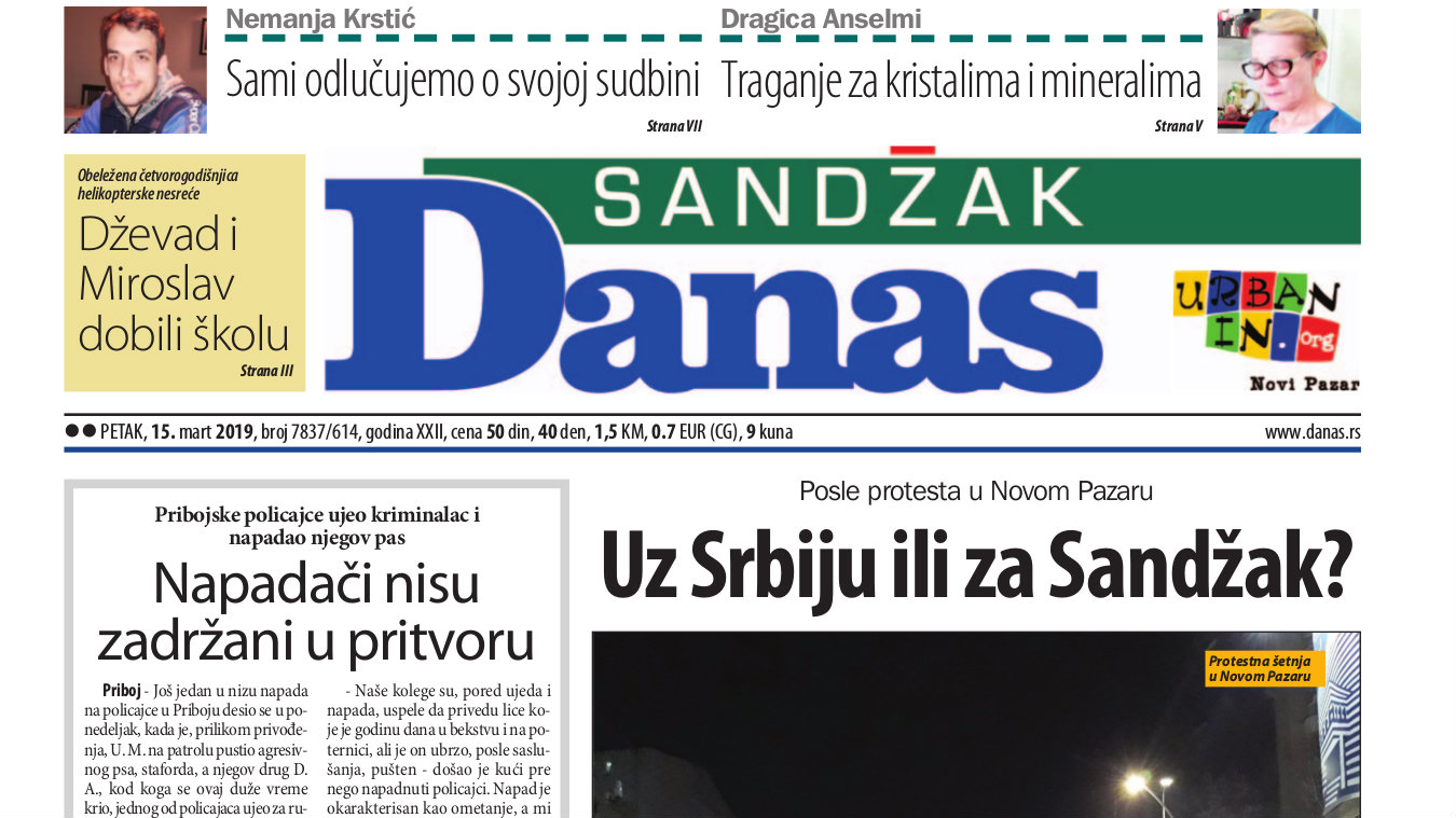Sandžak Danas - 15. mart 2019. 1