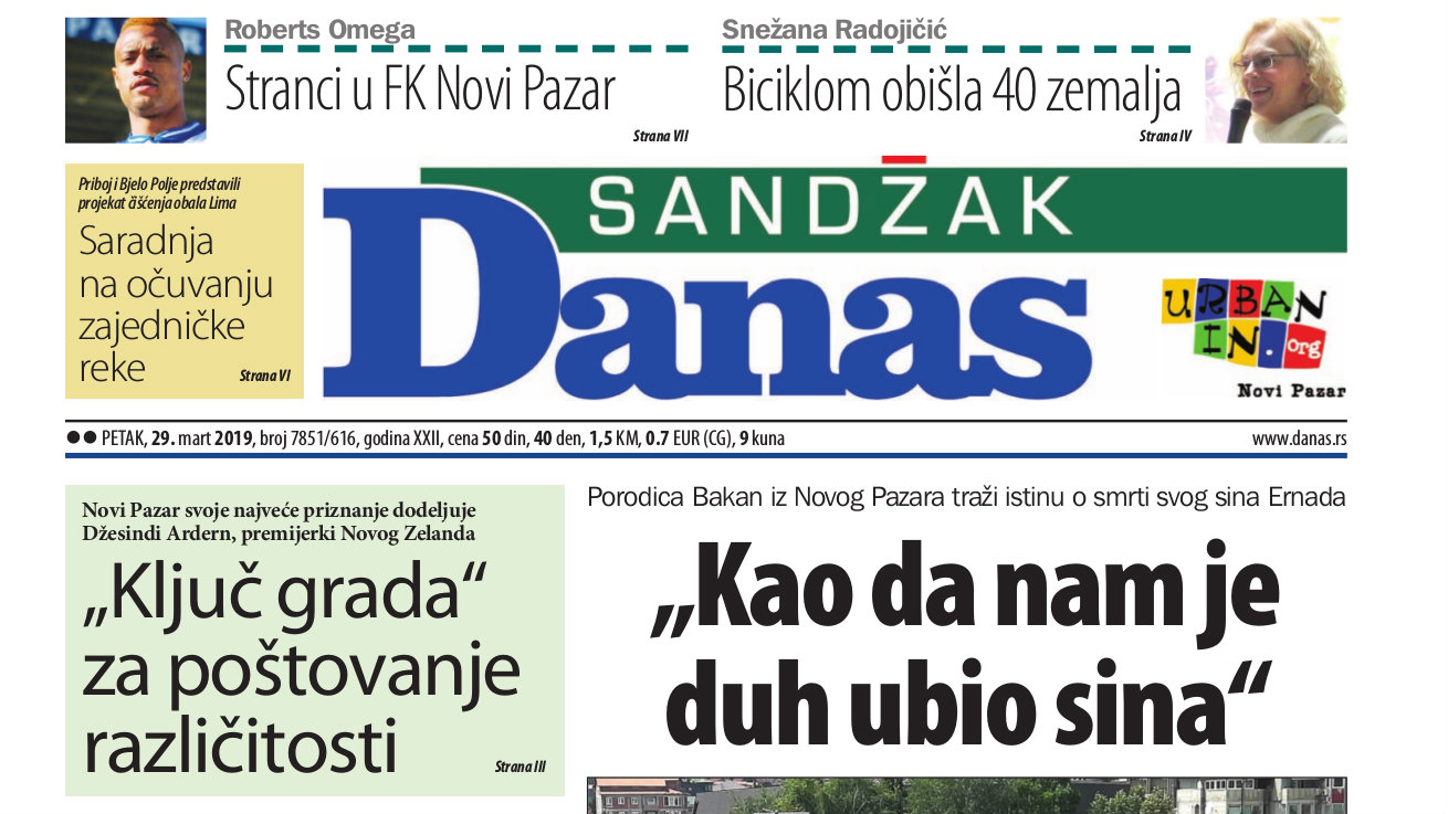 Sandžak Danas - 29. mart 2019. 1 Sandžak Danas - 29. mart 2019. 1