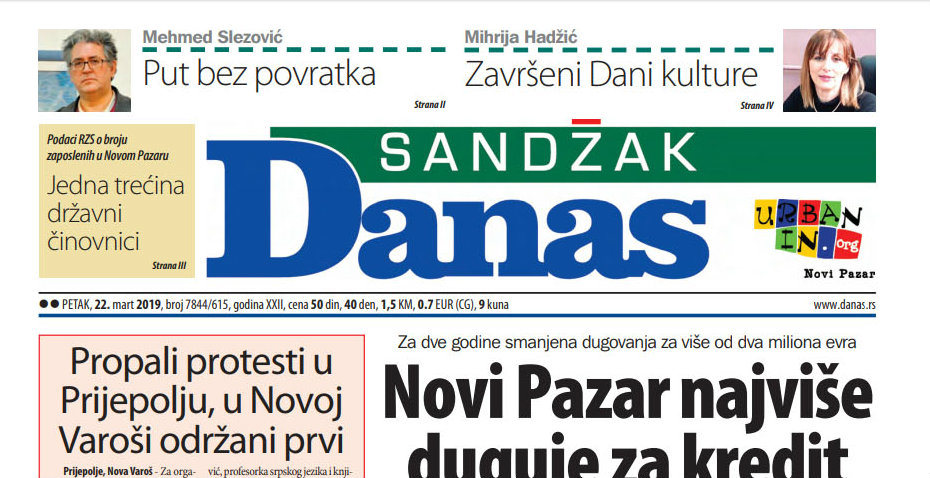 Sandžak Danas – 22. mart 2019. 1