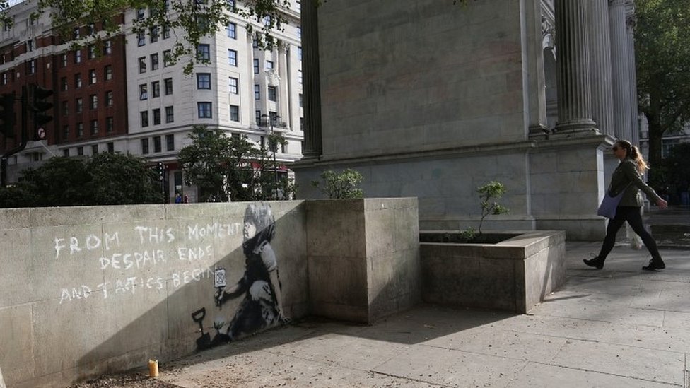 Da li se Benksi pridružio borcima protiv klimatskih promena u Londonu 2 Possible Banksy image at Marble Arch
