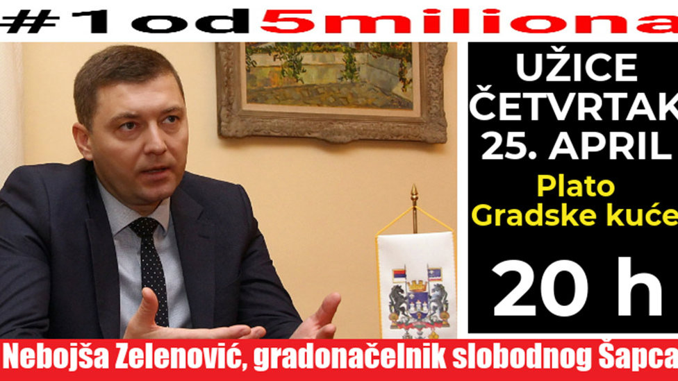 Na protestu u Užicu gradonačelnik Šapca 1