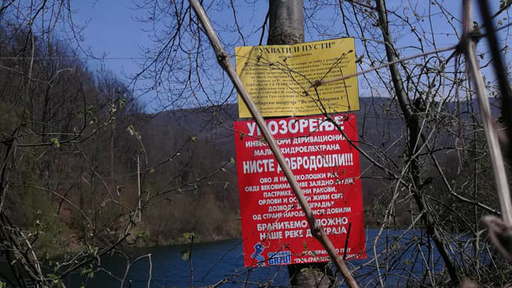 Na Grzi postavljeno obaveštenje da investitori MHE nisu dobrodošli 1