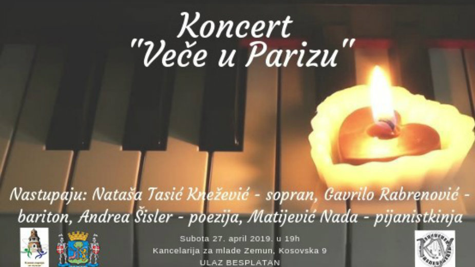 Koncert "Veče u Parizu" 27. aprila u Zemunu 1