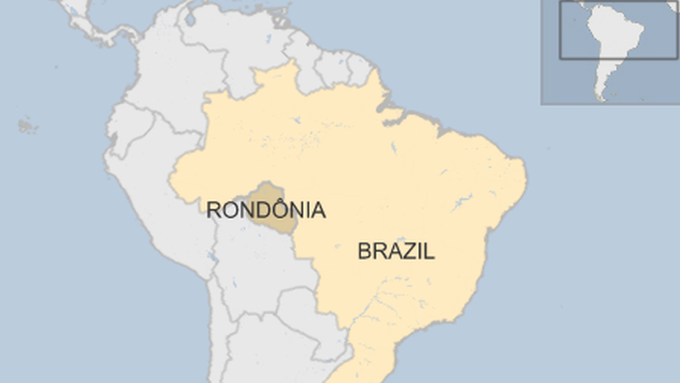 Mapa Brazila na kojoj je prikazana Rondonija