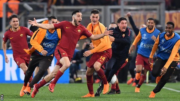 Kostas Manolas posle gola protiv Barselone