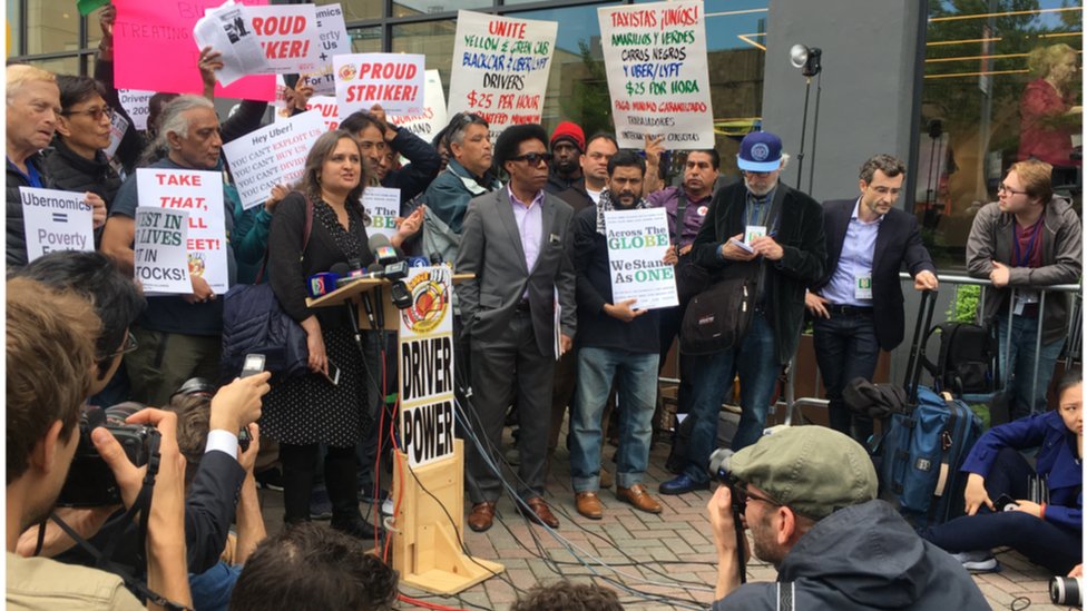 Taksisti protiv kompanije Kar:Go, vozači protiv Ubera 3 Protest Uber vozača u Njujorku, maj 2019.