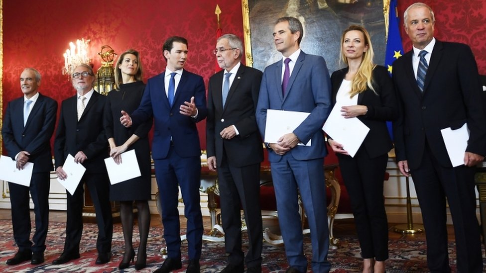 Austrijski kabinet Sebastijana Kurca, maj 2019.