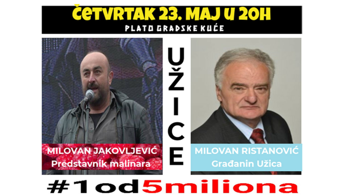 Užičani nastavljaju proteste "1 od 5 miliona" 1 Užičani nastavljaju proteste "1 od 5 miliona" 1