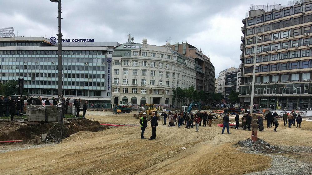 Incident na Trgu republike, Bastać blokirao radove (FOTO) 1
