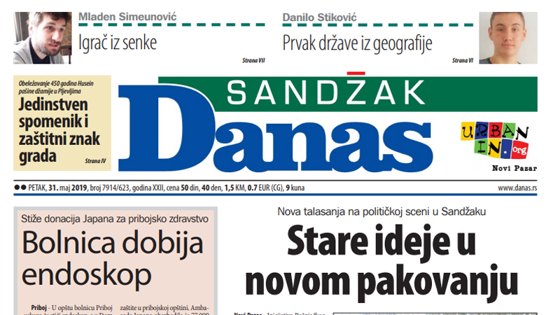Sandžak Danas – 31. maj 2019. 1
