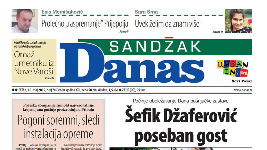 Sandžak Danas – 10. maj 2019. 1 Sandžak Danas – 10. maj 2019. 1