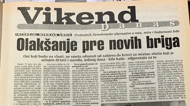 Nebojša Čović (1999): Bombardovanje je moglo biti izbegnuto 1