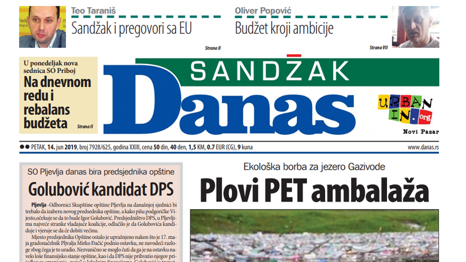Sandžak Danas – 14. jun 2019. 1