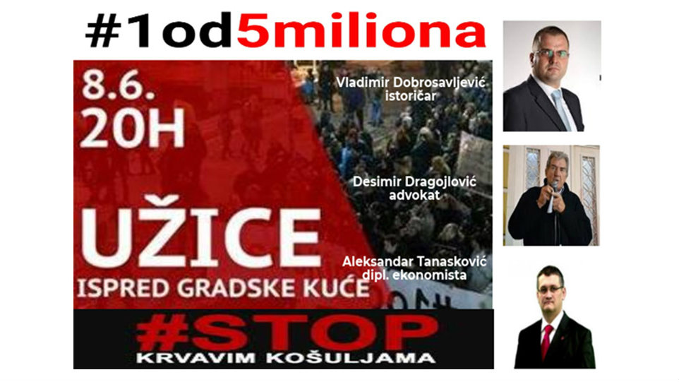 Dvadeseti protest "1 od 5 miliona" u subotu u Užicu 1