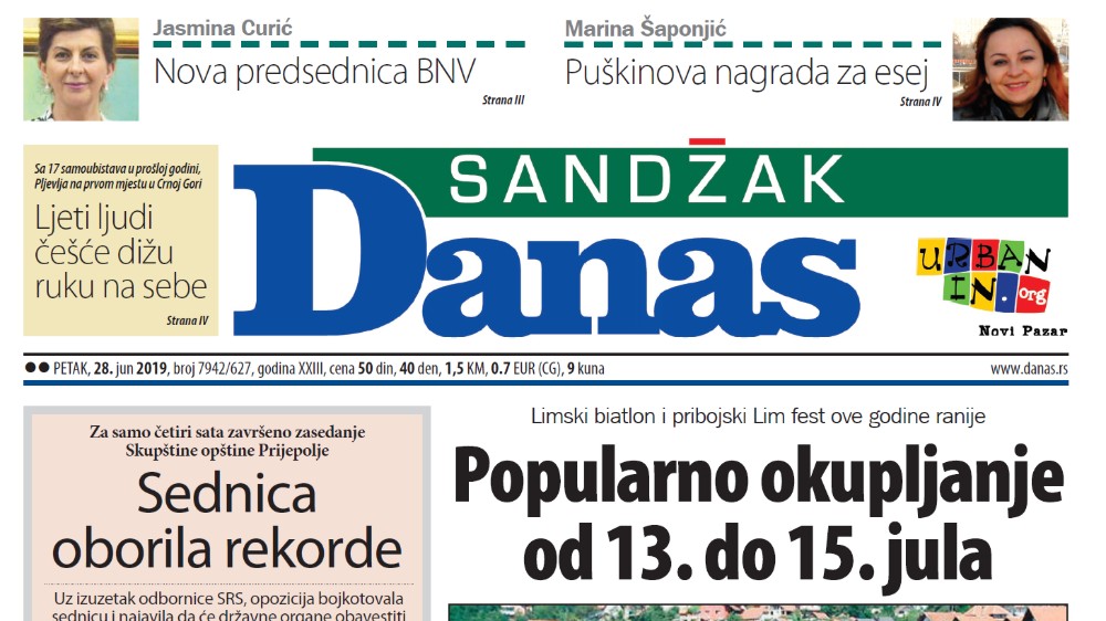 Sandžak Danas - 28. jun 2019. 1