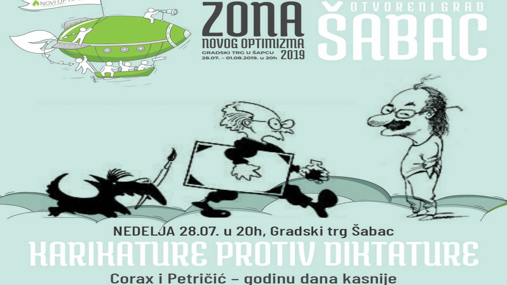 Zona Novog Optimizma počinje u nedelju u Šapcu izložbom "Karikature protiv diktature" 1