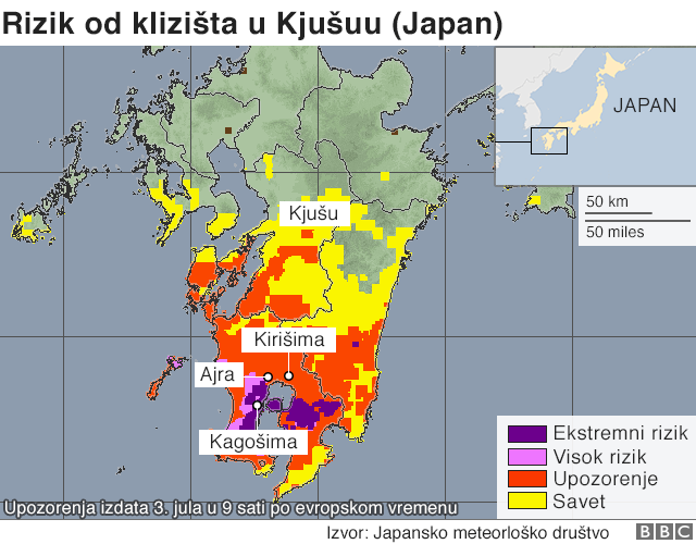 Rizik od klizišta u Japanu