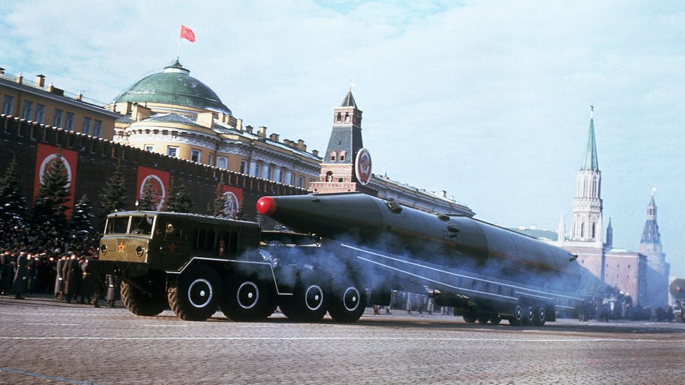 Nuclear missile in a 1967 military parade in Moscow