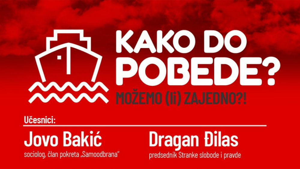Tribina „Kako do pobede - Možemo (li) zajedno?!" 16. avgusta na Novom Beogradu 1
