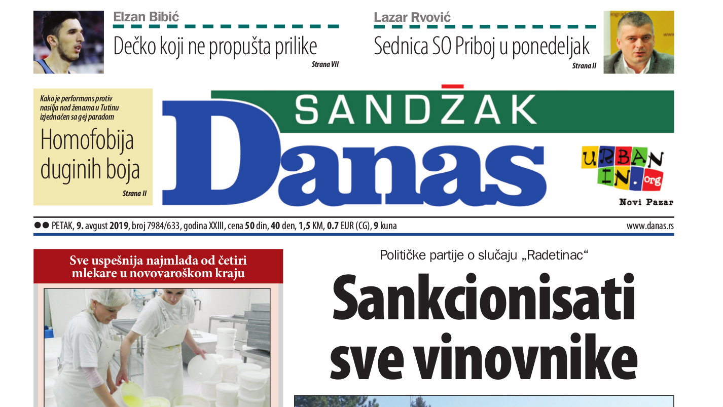 Sandžak Danas – 9. avgust 2019. 1