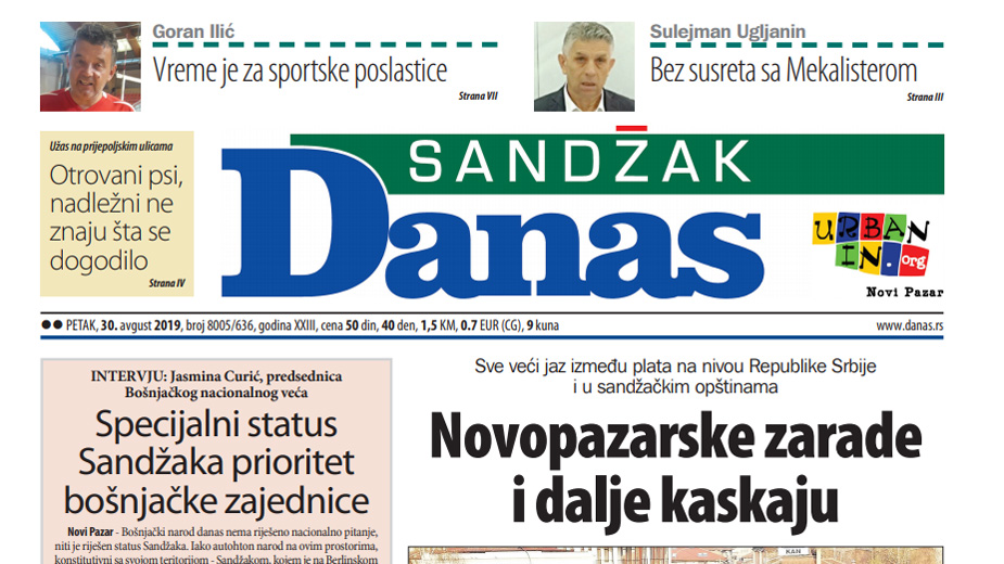 Sandžak Danas – 30. avgust 2019. 1