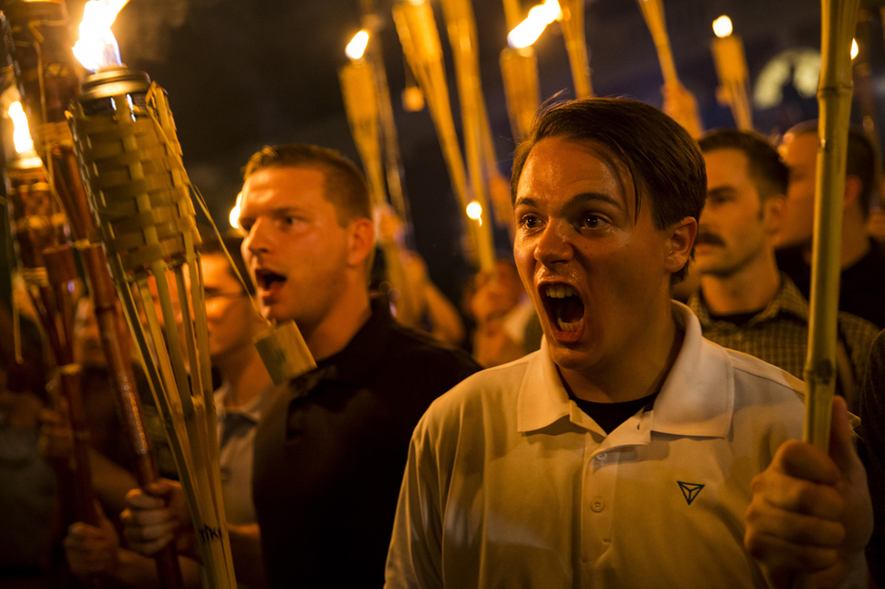 White supremacists marching in Charlottesville