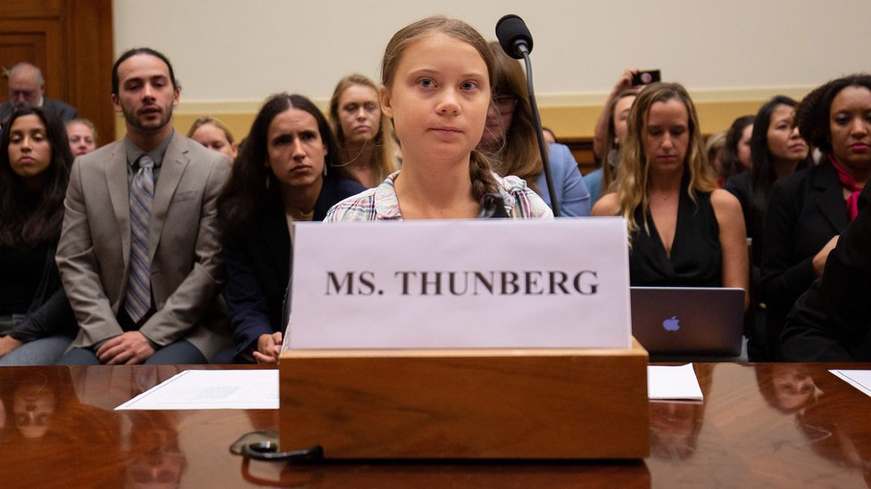 Swedish environment activist Greta Thunberg takes part in a joint hearing before the US congressional House Foreign Affairs Committee