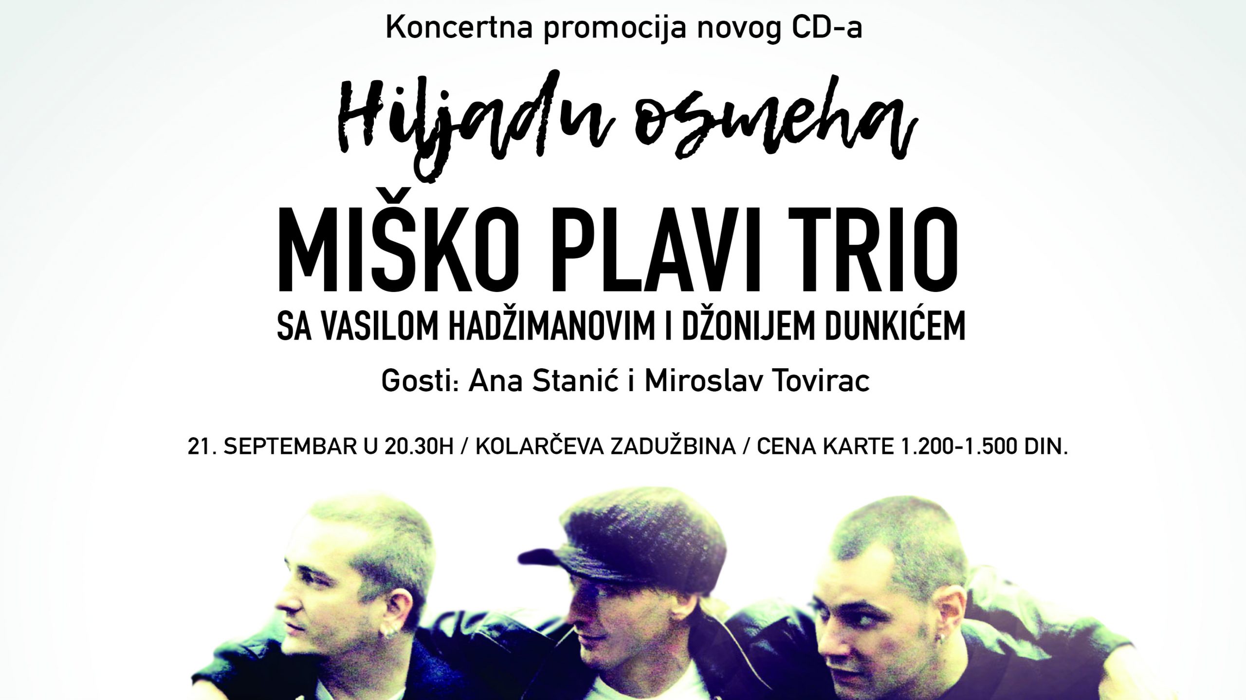 Miško Plavi Trio ponovo na Kolarcu 21. septembra 1
