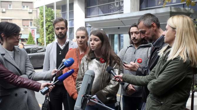 Studenti iz organizacije "1 od 5 miliona" saslušani po krivičnoj prijavi Bujoševića 1