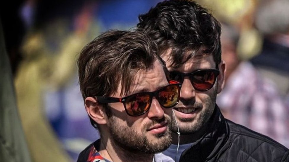 Two bearded men in sunglasses