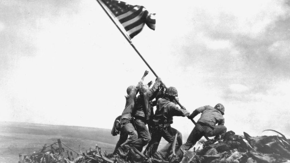 the flag raising over Iwo Jima