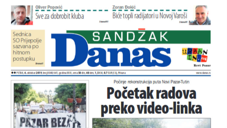 Sandžak Danas – 4. oktobar 2019. 1