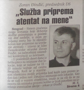 Zoran Đinđić pre 20 godina naslutio atentat na njega 2