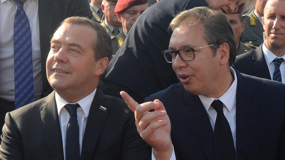 Medvedev i Vučić u Beogradu