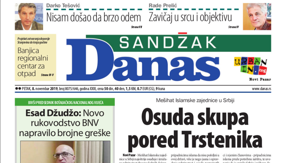 Sandžak Danas -08. novembar 2019. 1