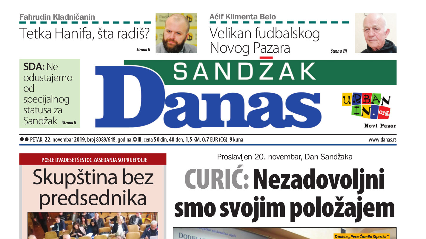 Sandžak Danas -22. novembar 2019. 1