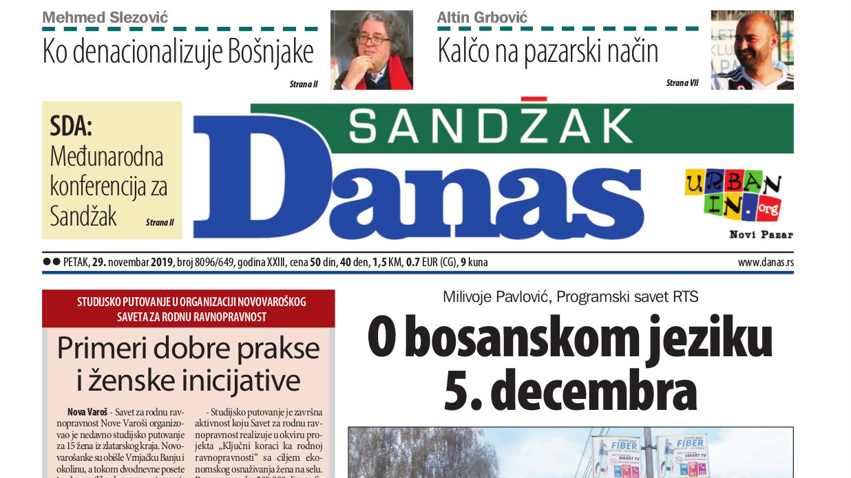 Sandžak Danas -29. novembar 2019. 1