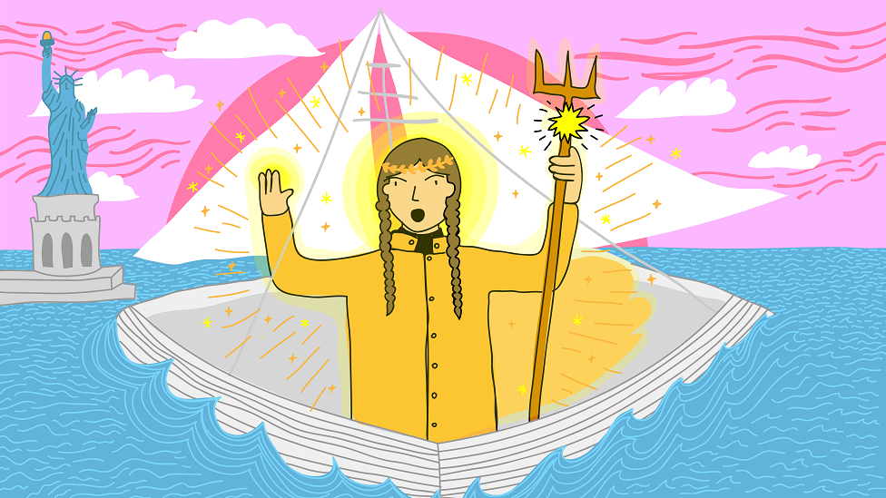 Komentar: Šta je zajedničko starim Grcima i današnjim trolovima koji vređaju Gretu Tunberg 1 Illustration of Greta Thunberg as Antigone, crossing the Atlantic