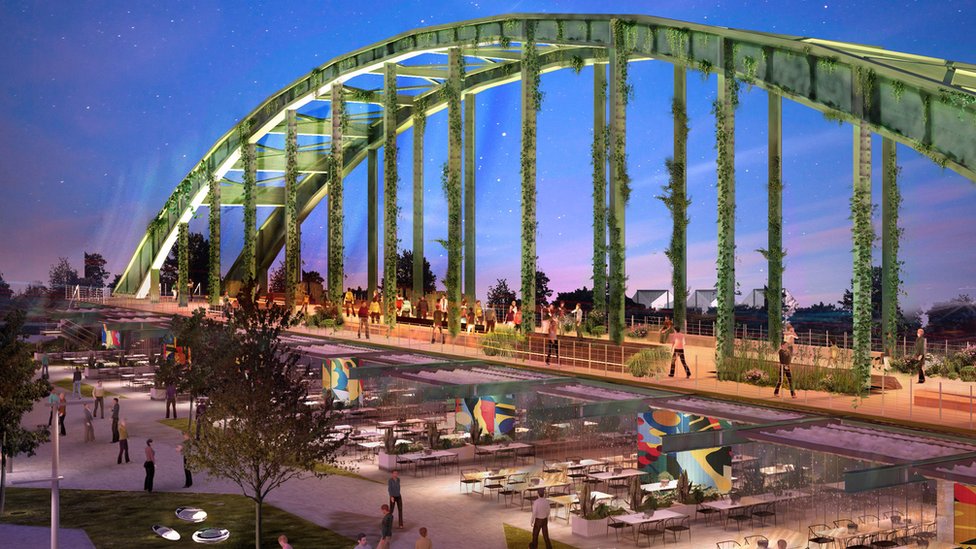 Varijanta 1 - Premeštanje mosta u park