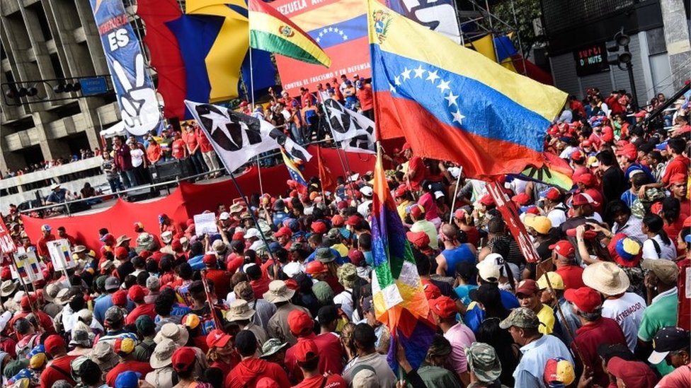 A street rally in Venezuela