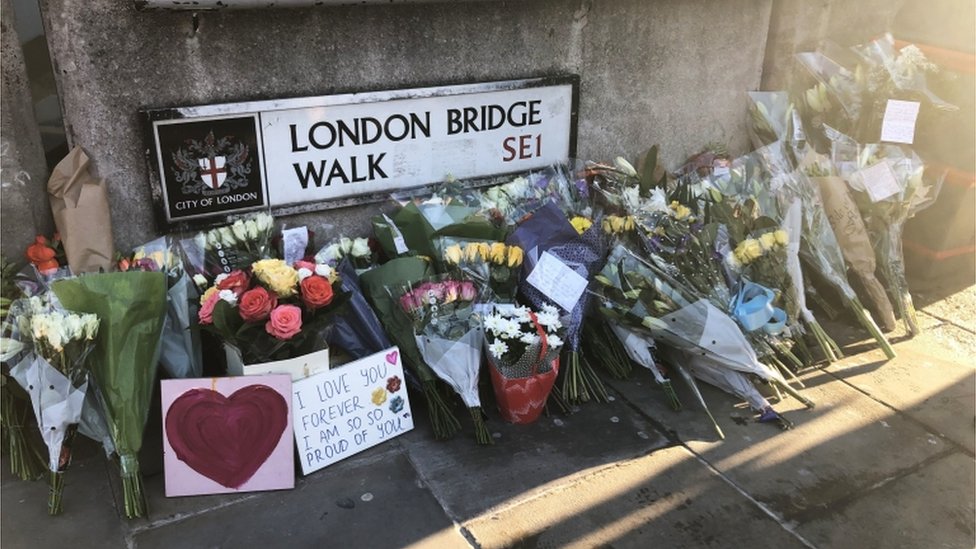 Floral tributes near the scene of the attack in London Bridge