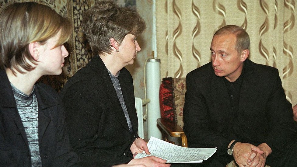 Putin meeting relatives of Kursk disaster victims