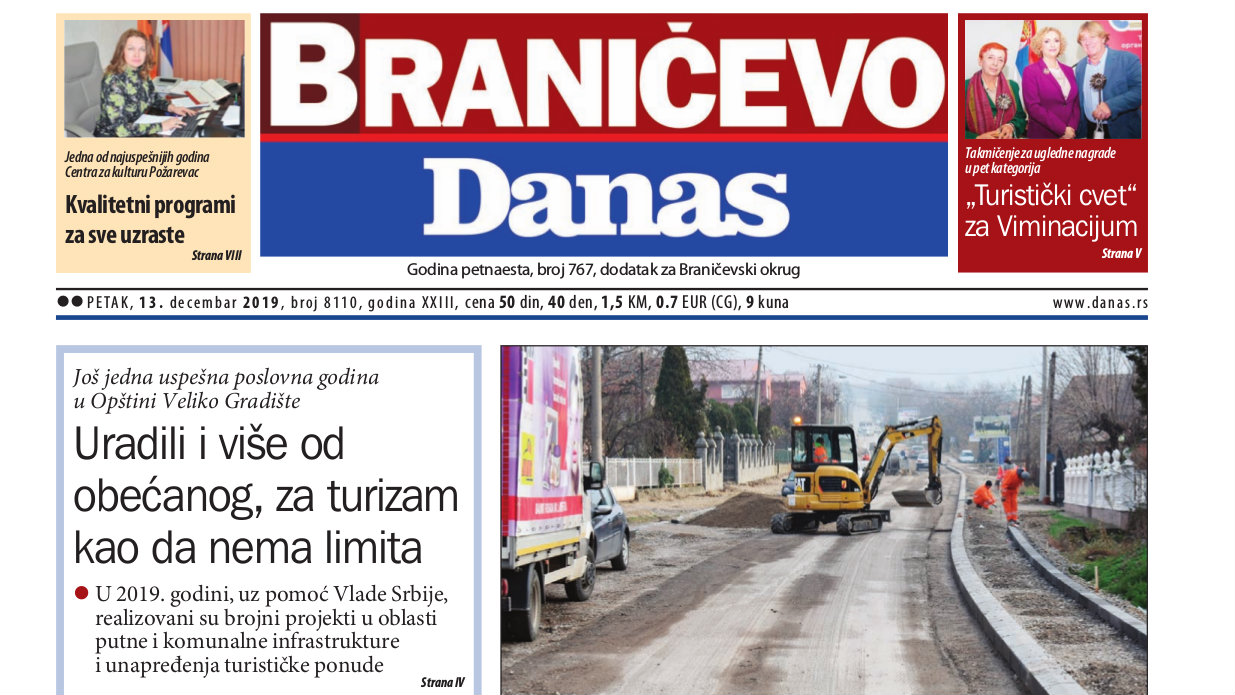 Braničevo Danas - 13. decembar 2019. 1 Braničevo Danas - 13. decembar 2019. 1