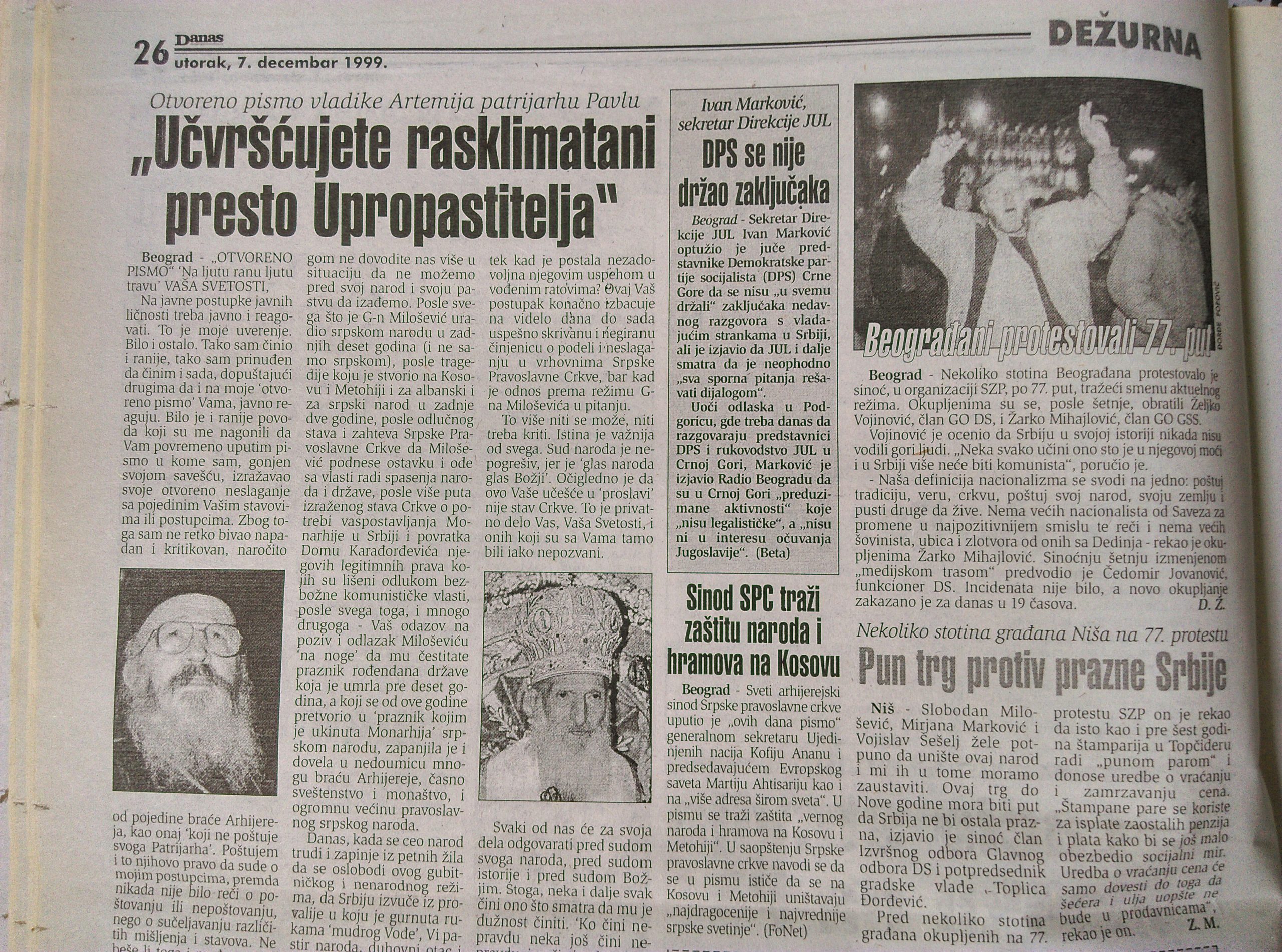 Kako su crkveni zvaničnici pre 20 godina bili podeljeni u odnosu prema vlasti? 1 Kako su crkveni zvaničnici pre 20 godina bili podeljeni u odnosu prema vlasti? 1