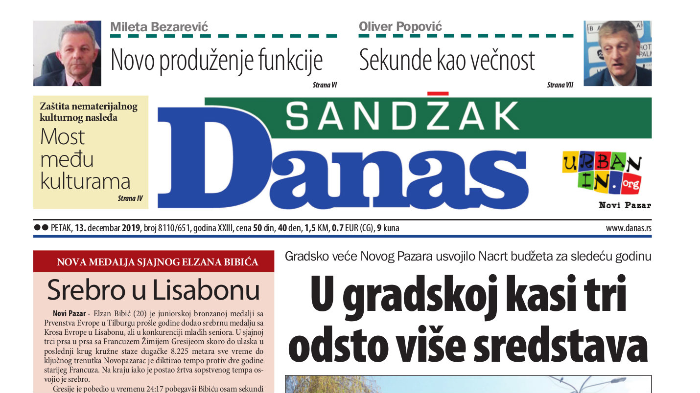 Sandžak Danas – 13. decembar 2019. 1 Sandžak Danas – 13. decembar 2019. 1