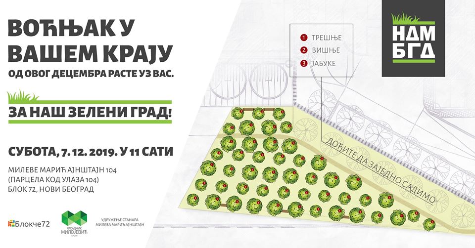 Velika akcija sadnje voćnjaka na Novom Beogradu 7. decembra 2