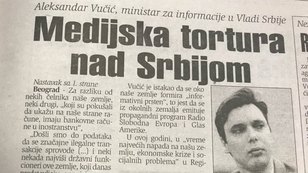Šta je Vučić govorio o medijima pre tačno 20 godina? 1