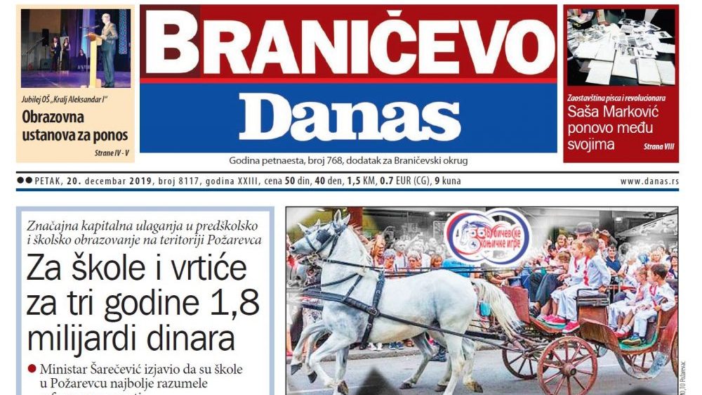 Braničevo Danas - 20. decembar 2019. 1