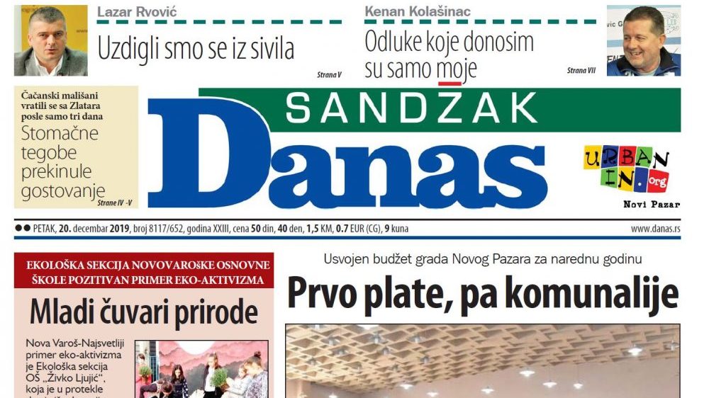 Sandžak Danas - 20. decembar 2019. 1